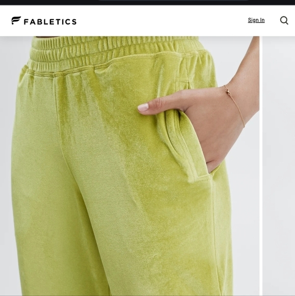 Fabletics Luxe Velour Joggers Women's Size 1X In Lime Green - Picture 4 of 13